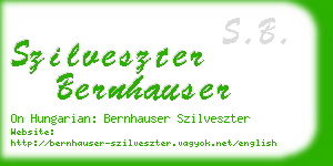 szilveszter bernhauser business card